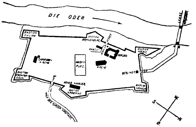 Schema der Festung Küstrin während der Planung